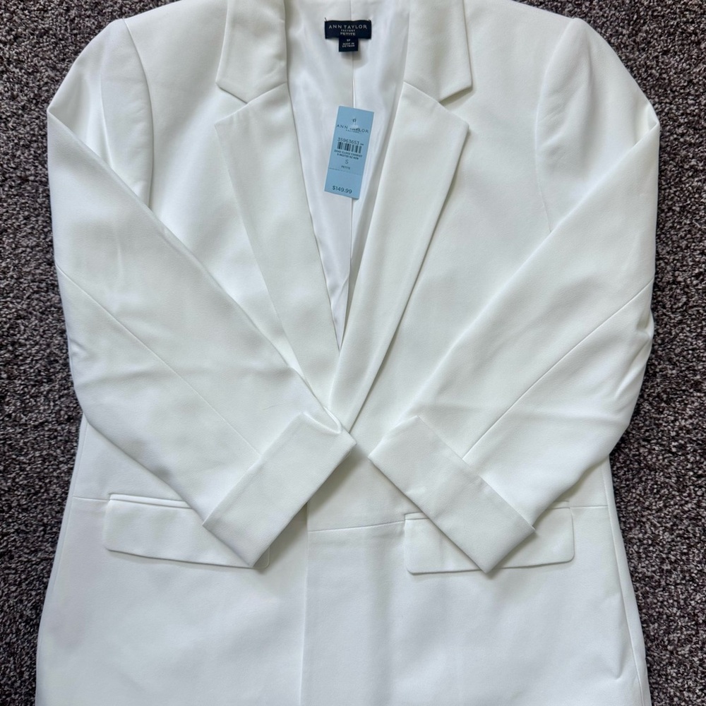Ann Taylor Factory Sophisticated White Blazer